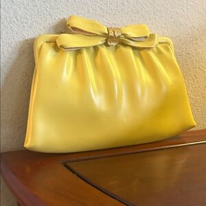 Yellow Bow Accent Women’s Clutch Bag